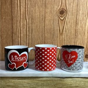 Vintage Set of 3 Heart-Themed Mugs made in Japan & Korea
